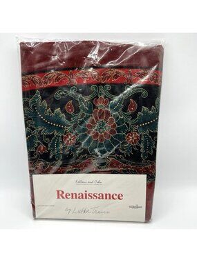 Fallani Cohn Tablecloth Luther Travis Renaissance 70 Round Cotton Green Burgundy